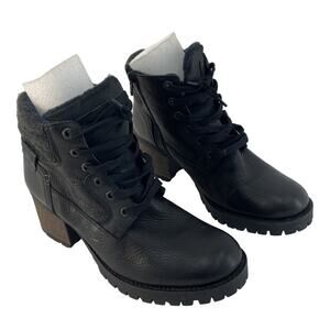 Creative Oasis Black Leather Combat Boots Womens 10 Preowned